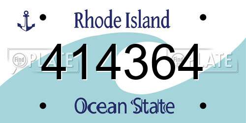 414364 Rhode Island License Plate