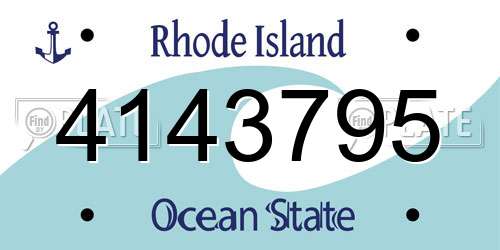 4143795 Rhode Island License Plate