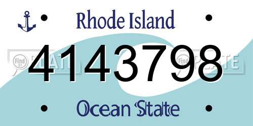 4143798 Rhode Island License Plate