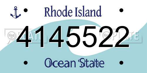 4145522 Rhode Island License Plate