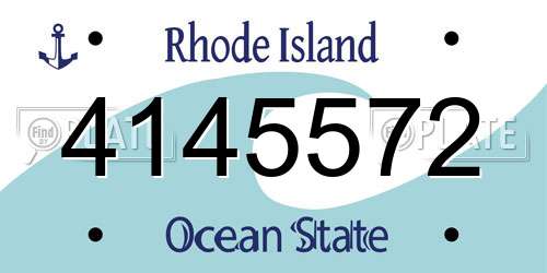 4145572 Rhode Island License Plate
