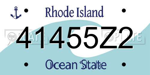 41455Z2 Rhode Island License Plate