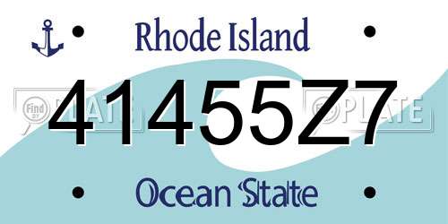41455Z7 Rhode Island License Plate