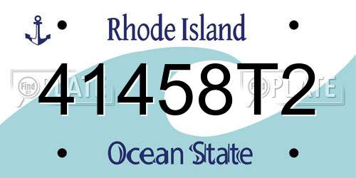41458T2 Rhode Island License Plate