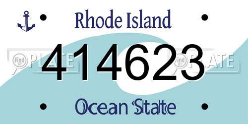 414623 Rhode Island License Plate