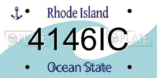 4146IC Rhode Island License Plate