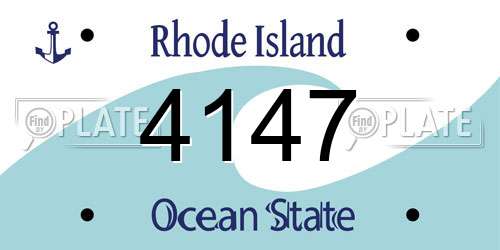 4147 Rhode Island License Plate