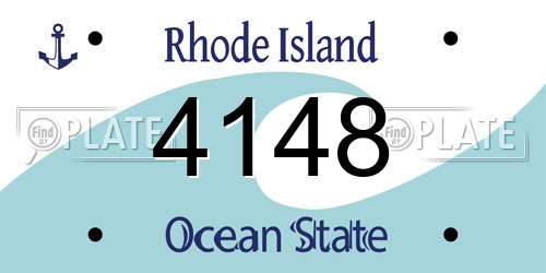 4148 Rhode Island License Plate