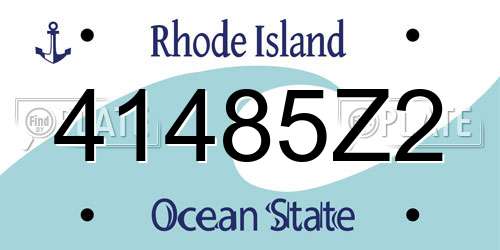 41485Z2 Rhode Island License Plate