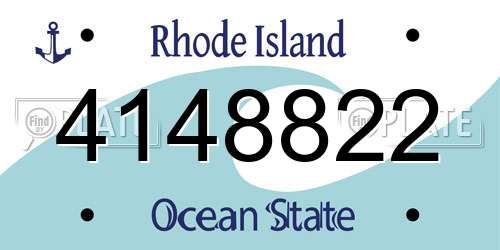 4148822 Rhode Island License Plate