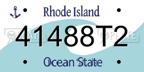 41488T2 Rhode Island License Plate