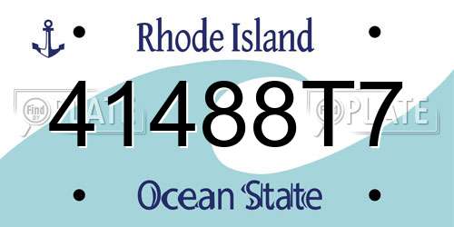 41488T7 Rhode Island License Plate