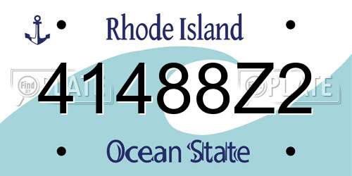 41488Z2 Rhode Island License Plate