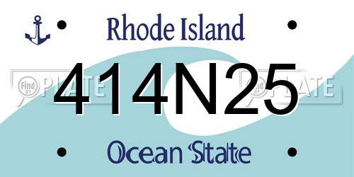 414N25 Rhode Island License Plate