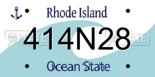 414N28 Rhode Island License Plate
