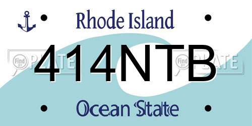 414NTB Rhode Island License Plate