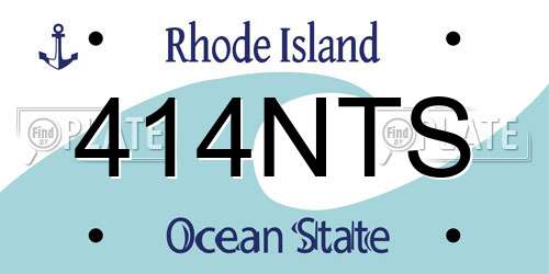 414NTS Rhode Island License Plate