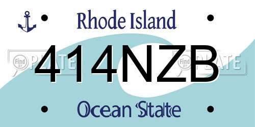 414NZB Rhode Island License Plate
