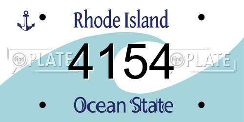 4154 Rhode Island License Plate