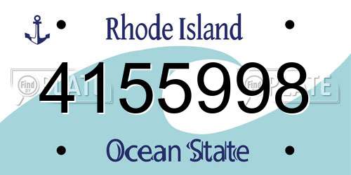 4155998 Rhode Island License Plate