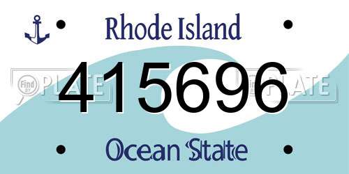415696 Rhode Island License Plate