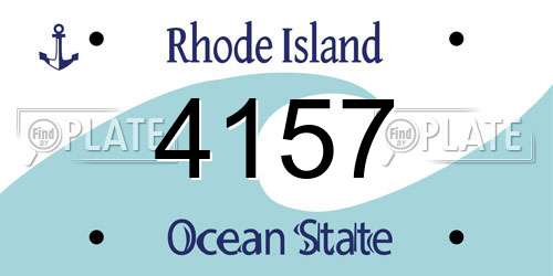4157 Rhode Island License Plate
