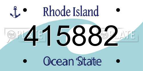 415882 Rhode Island License Plate