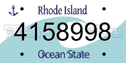 4158998 Rhode Island License Plate