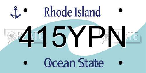 415YPN Rhode Island License Plate