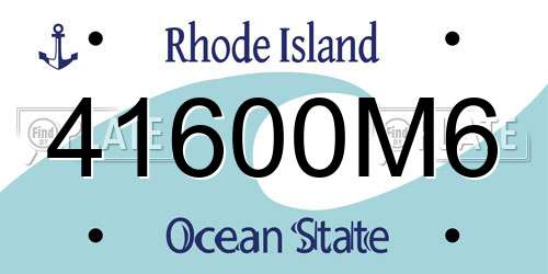 41600M6 Rhode Island License Plate