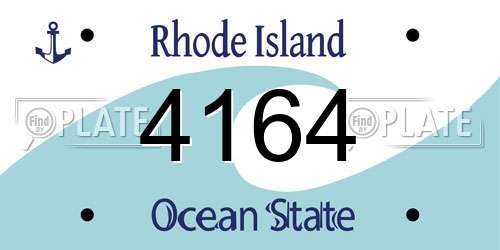 4164 Rhode Island License Plate