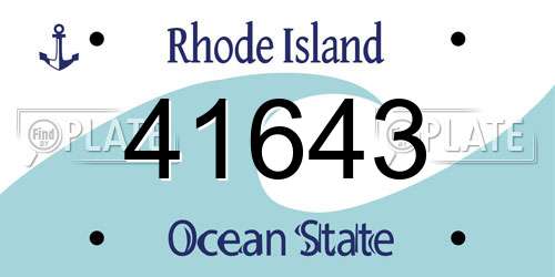 41643 Rhode Island License Plate
