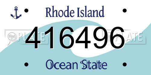 416496 Rhode Island License Plate