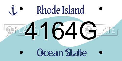 4164G Rhode Island License Plate