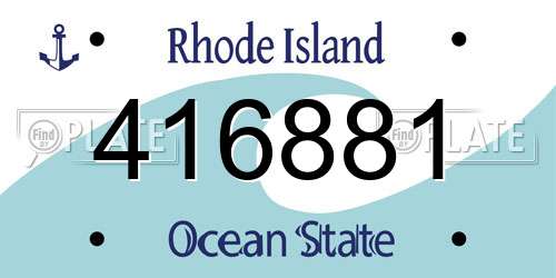 416881 Rhode Island License Plate
