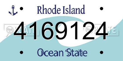 4169124 Rhode Island License Plate