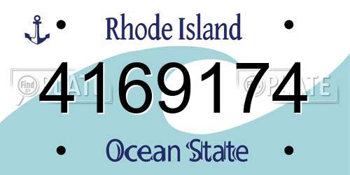 4169174 Rhode Island License Plate