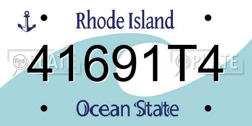 41691T4 Rhode Island License Plate
