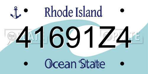 41691Z4 Rhode Island License Plate