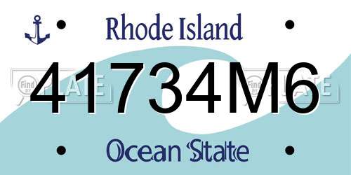 41734M6 Rhode Island License Plate