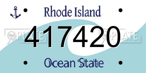 417420 Rhode Island License Plate
