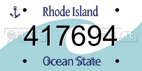 417694 Rhode Island License Plate