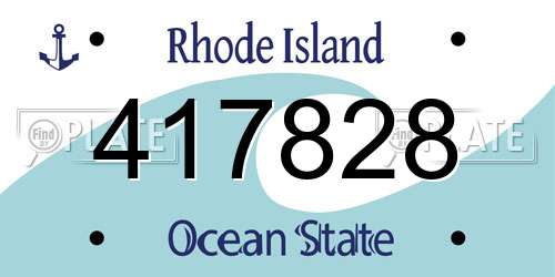 417828 Rhode Island License Plate