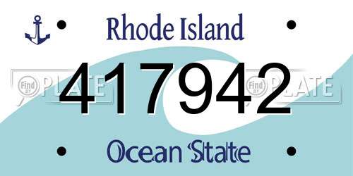 417942 Rhode Island License Plate