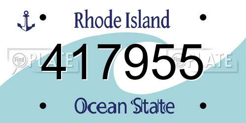 417955 Rhode Island License Plate