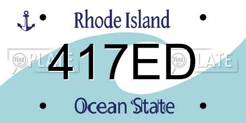 417ED Rhode Island License Plate