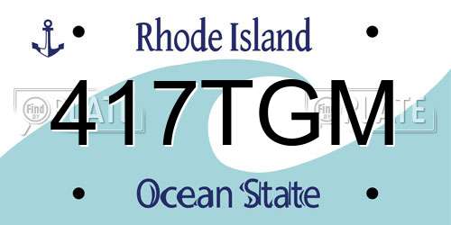 417TGM Rhode Island License Plate