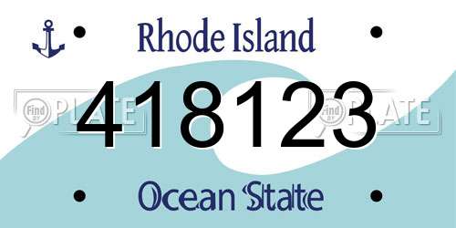 418123 Rhode Island License Plate