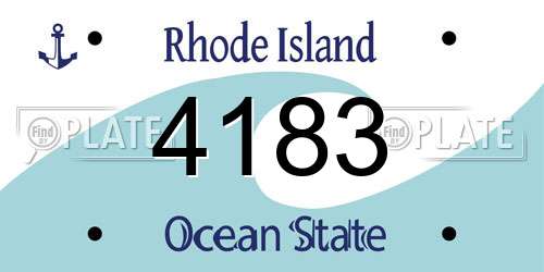 4183 Rhode Island License Plate