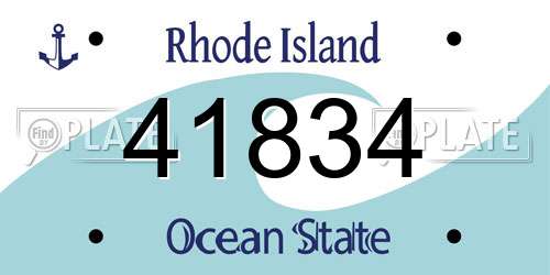 41834 Rhode Island License Plate